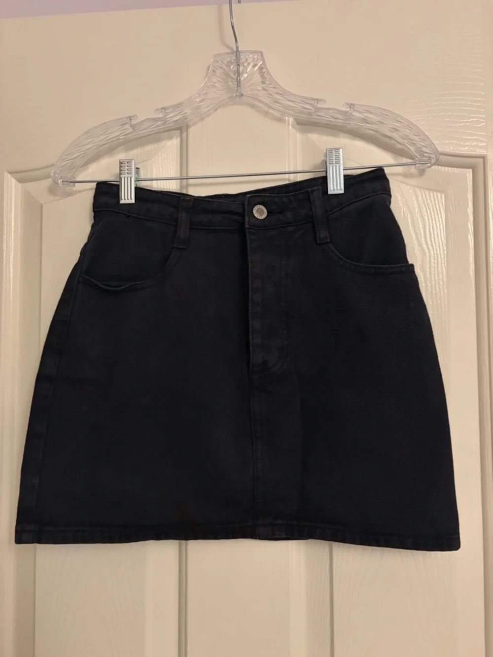 Black Denim Mini Skirt - Women - Picture 1 of 3